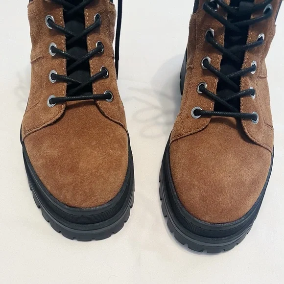 Marc Fisher Brown Suede “Sashia” Platform Combat Boot, Size 7.5 - Picture 4 of 10